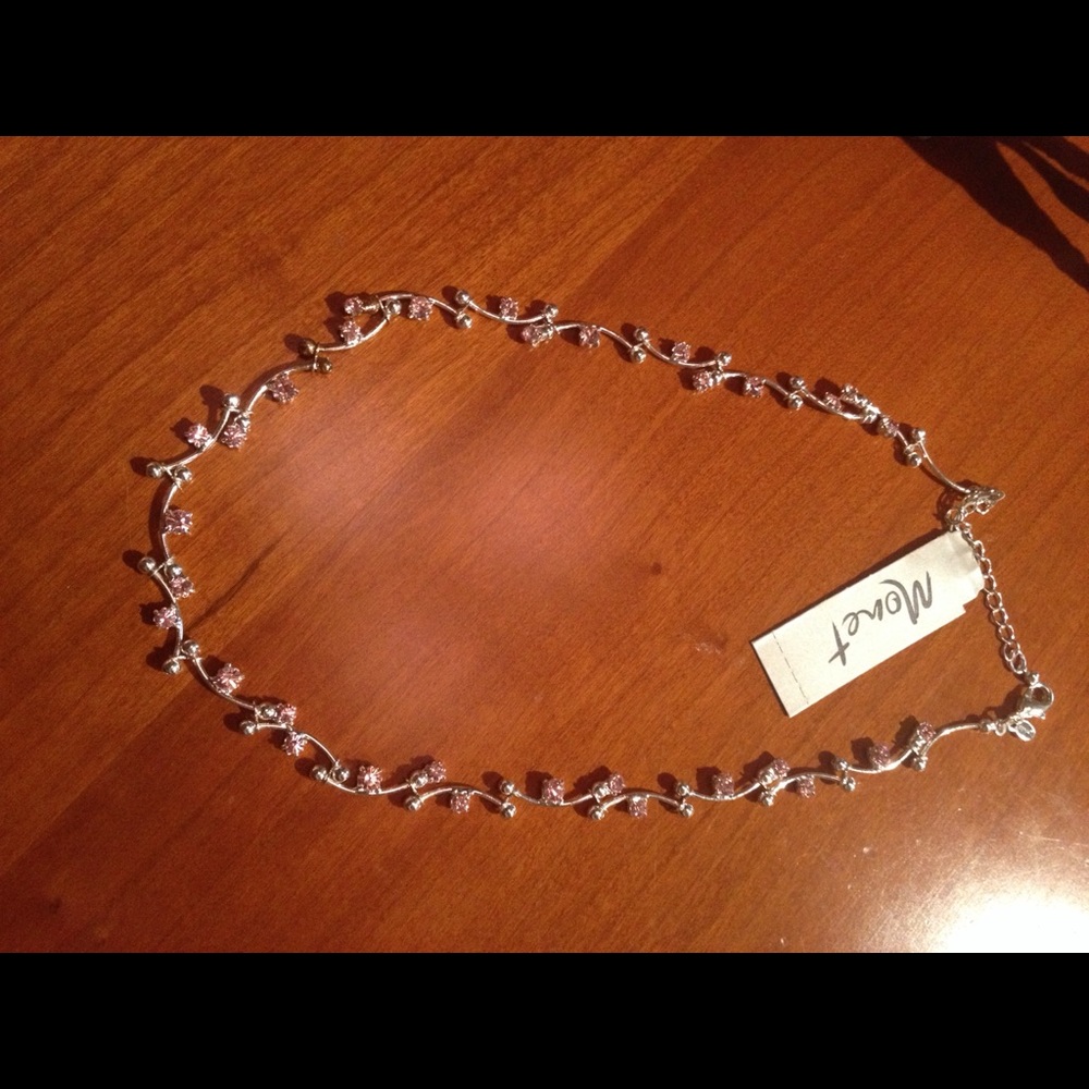MONET pink ice crystal necklace & earring SET! - Picture 5 of 10
